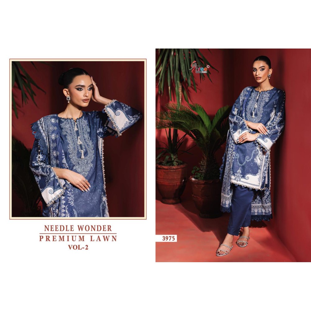 NEEDLE WONDER PREMIUM LAWN SHREE VOL 2 (Chiffon Dupatta)