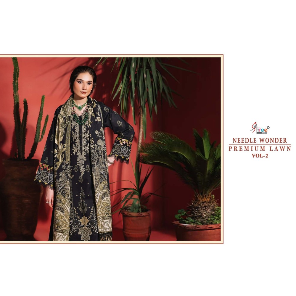 NEEDLE WONDER PREMIUM LAWN SHREE VOL 2 (Chiffon Dupatta)