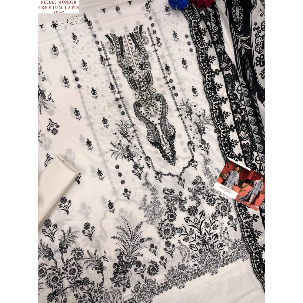 NEEDLE WONDER PREMIUM LAWN SHREE VOL 2 (Chiffon Dupatta)