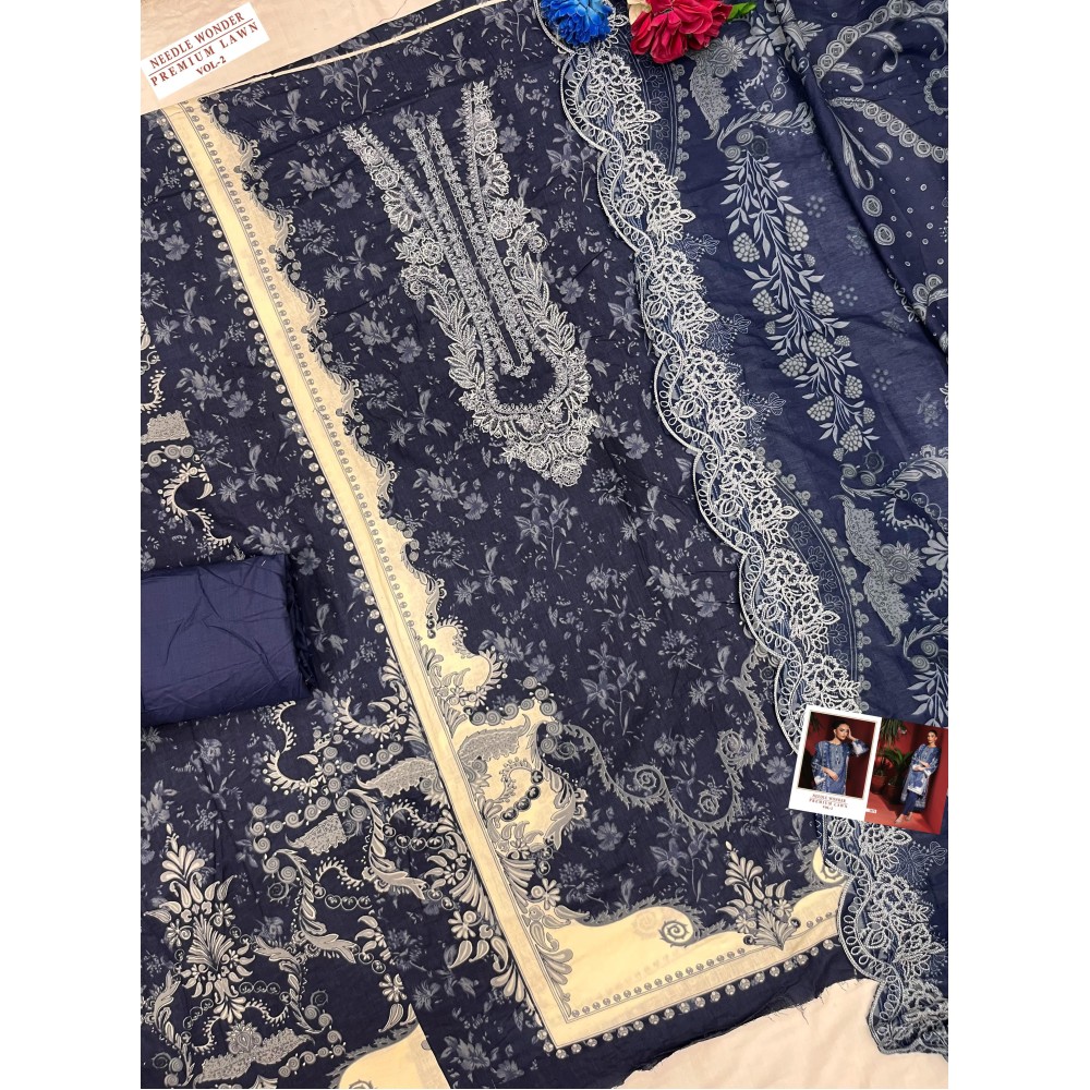 NEEDLE WONDER PREMIUM LAWN SHREE VOL 2 (Chiffon Dupatta)