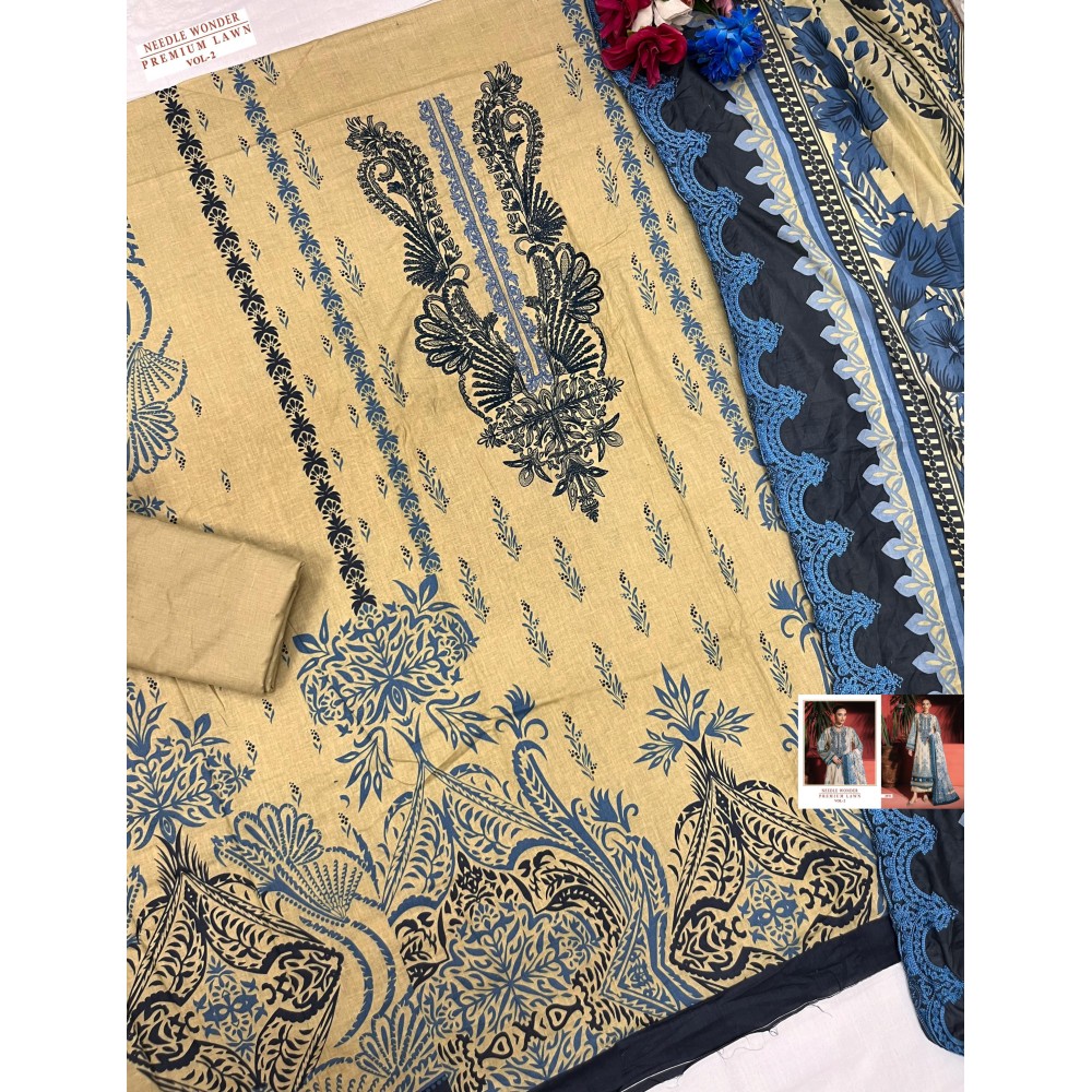 NEEDLE WONDER PREMIUM LAWN SHREE VOL 2 (Chiffon Dupatta)