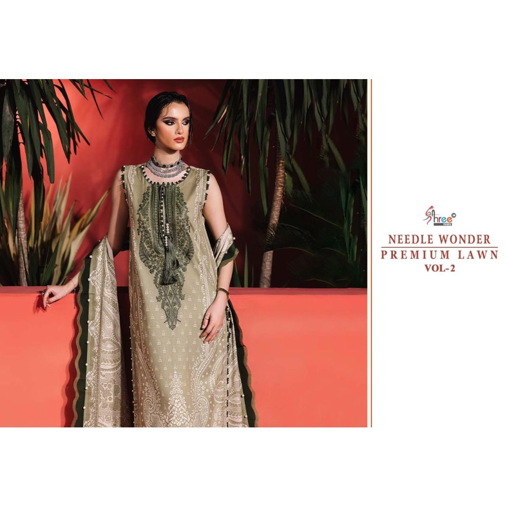 NEEDLE WONDER PREMIUM LAWN SHREE VOL 2 (Chiffon Dupatta)