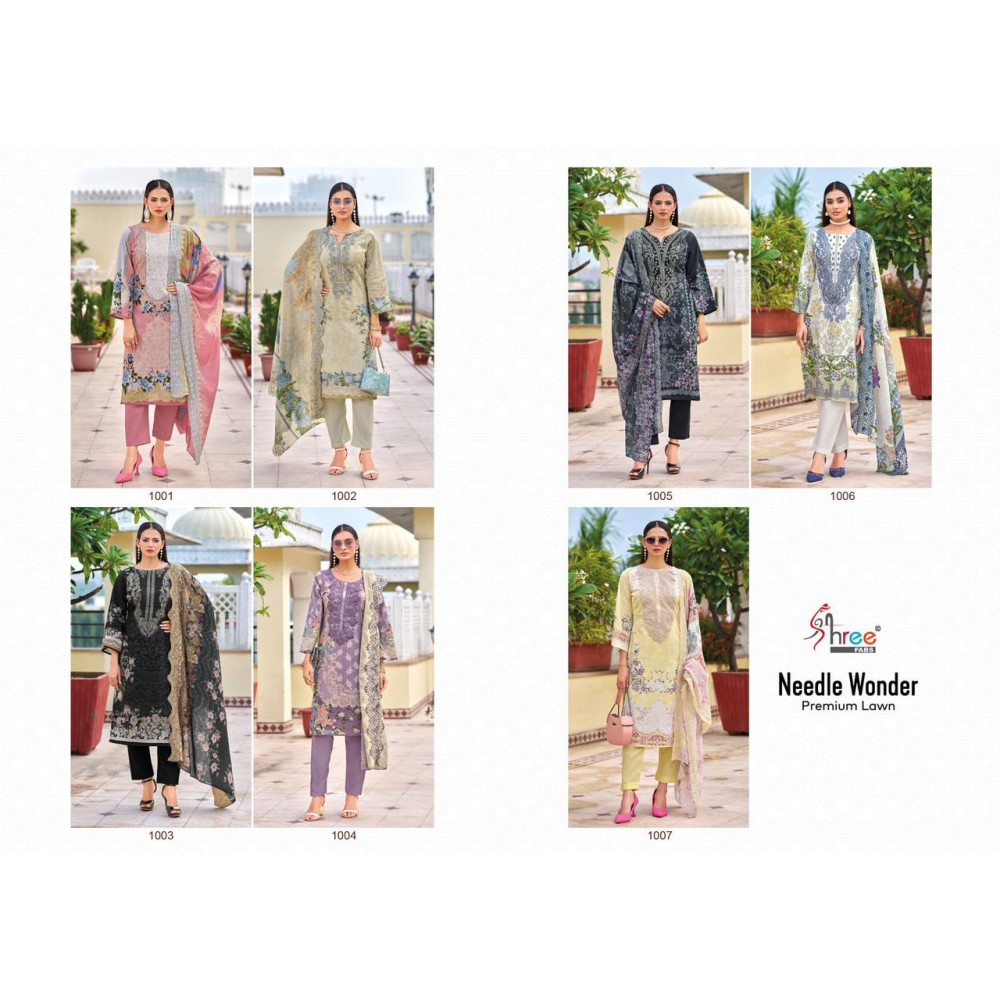 NEEDLE WONDER PREMIUM LAWN (Cotton Dupatta)