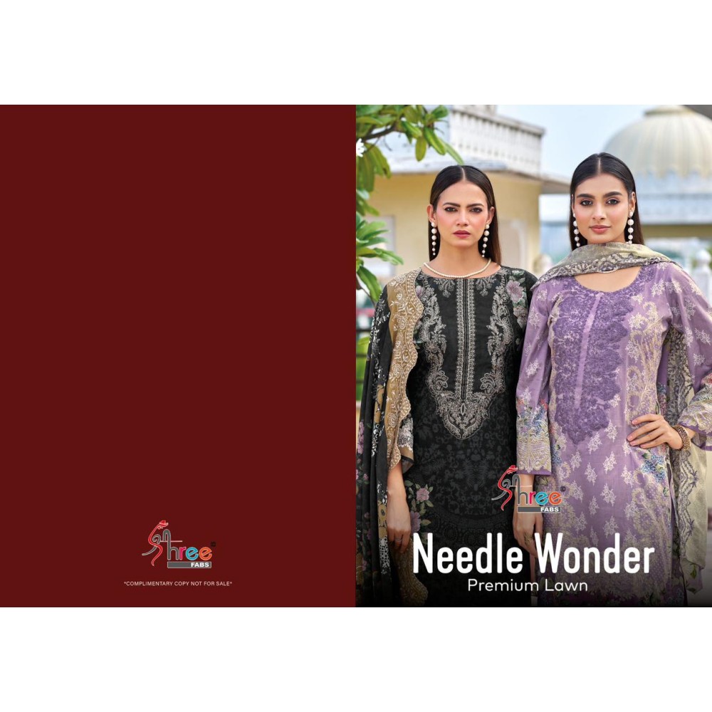 NEEDLE WONDER PREMIUM LAWN (Cotton Dupatta)