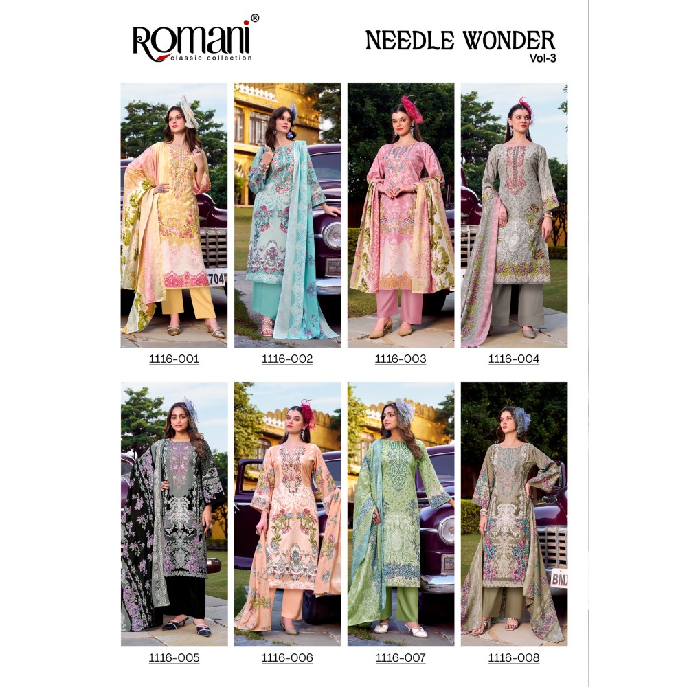 NEEDLE WONDER VOL 3 ROMANI (Cotton Dupatta)