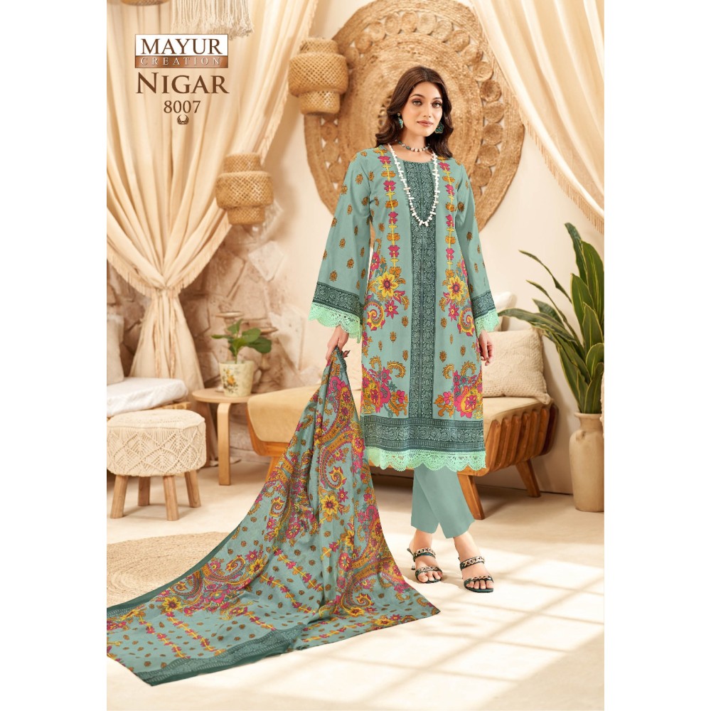 NIGAR VOL 8 MAYUR (Cotton Dupatta)