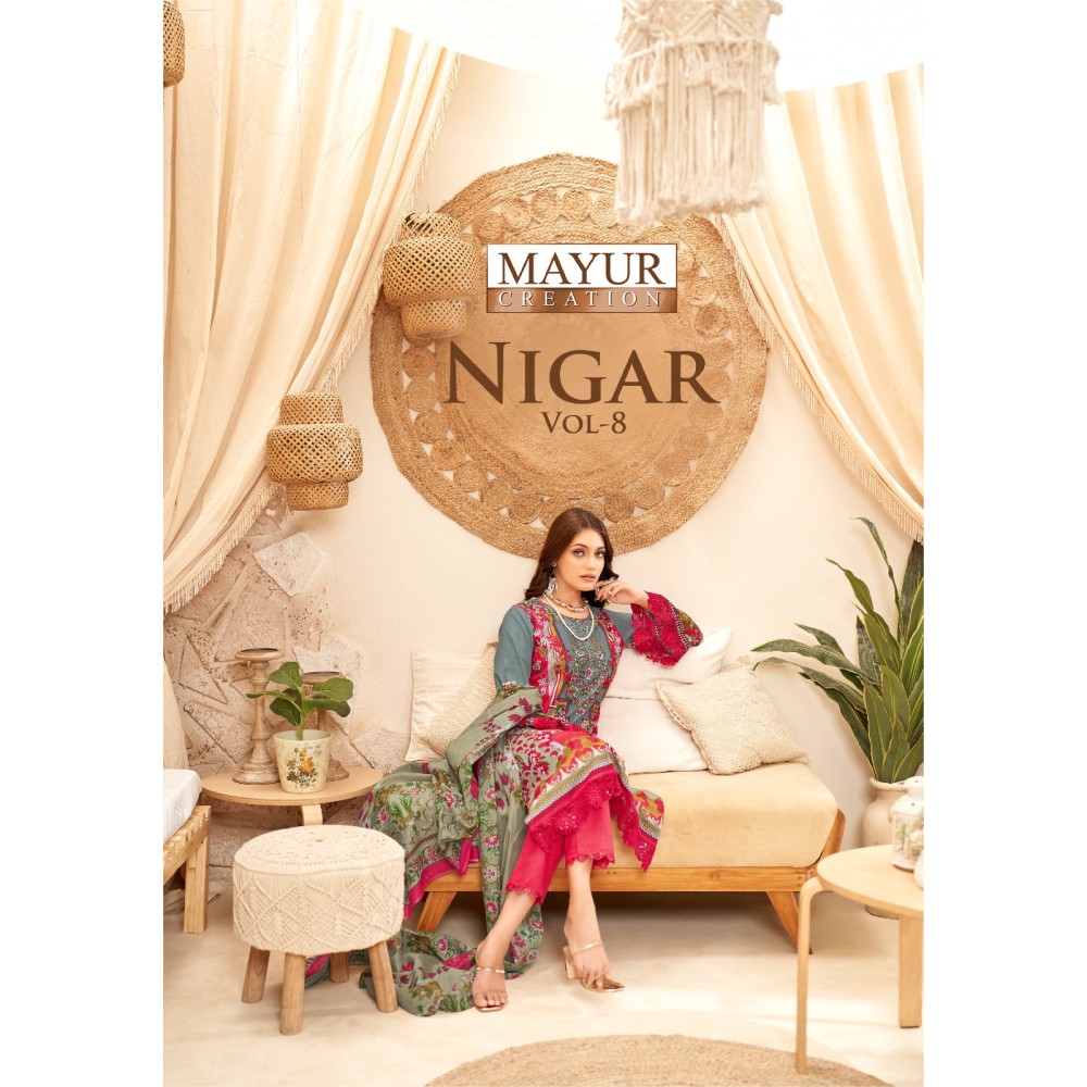 NIGAR VOL 8 MAYUR (Cotton Dupatta)