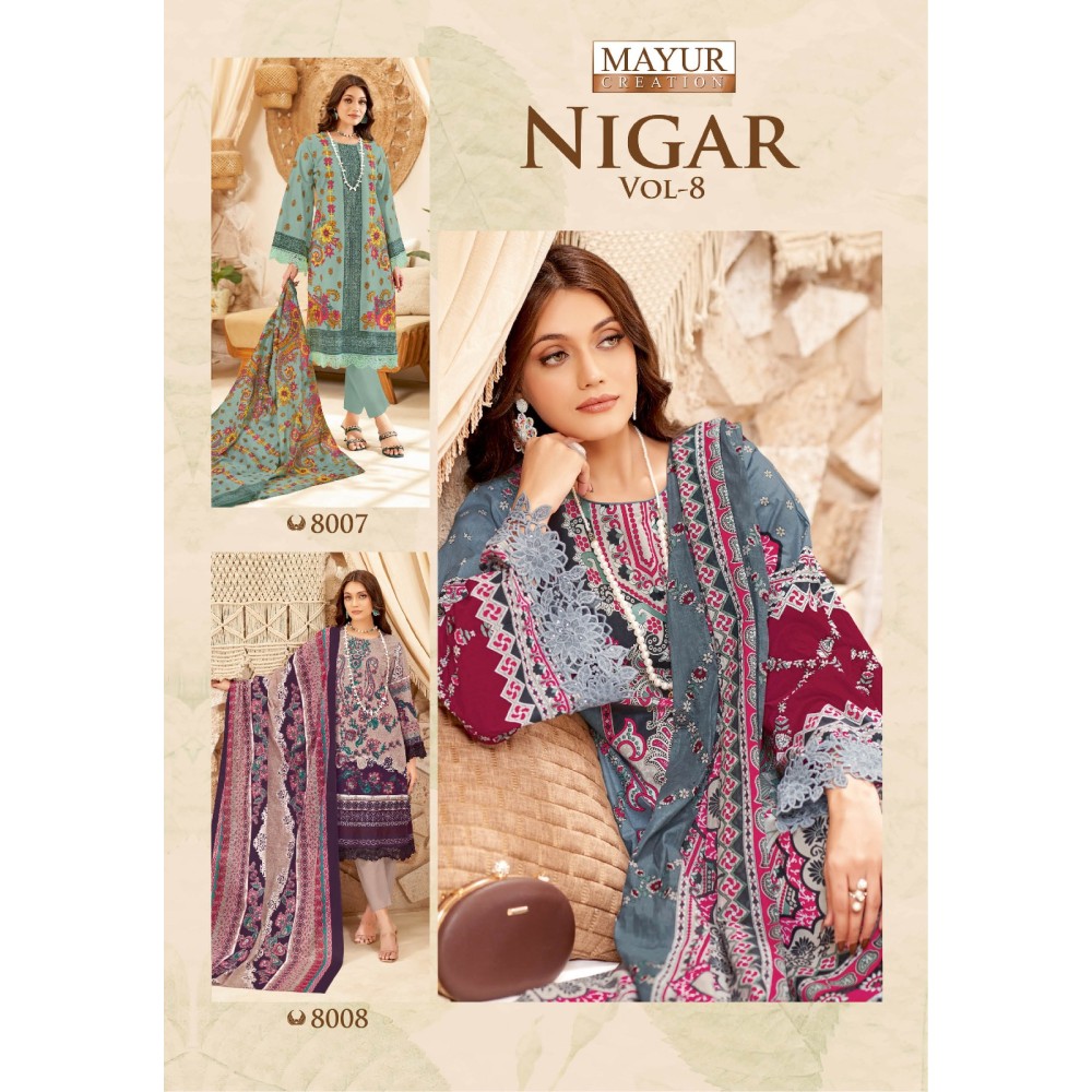 NIGAR VOL 8 MAYUR (Cotton Dupatta)