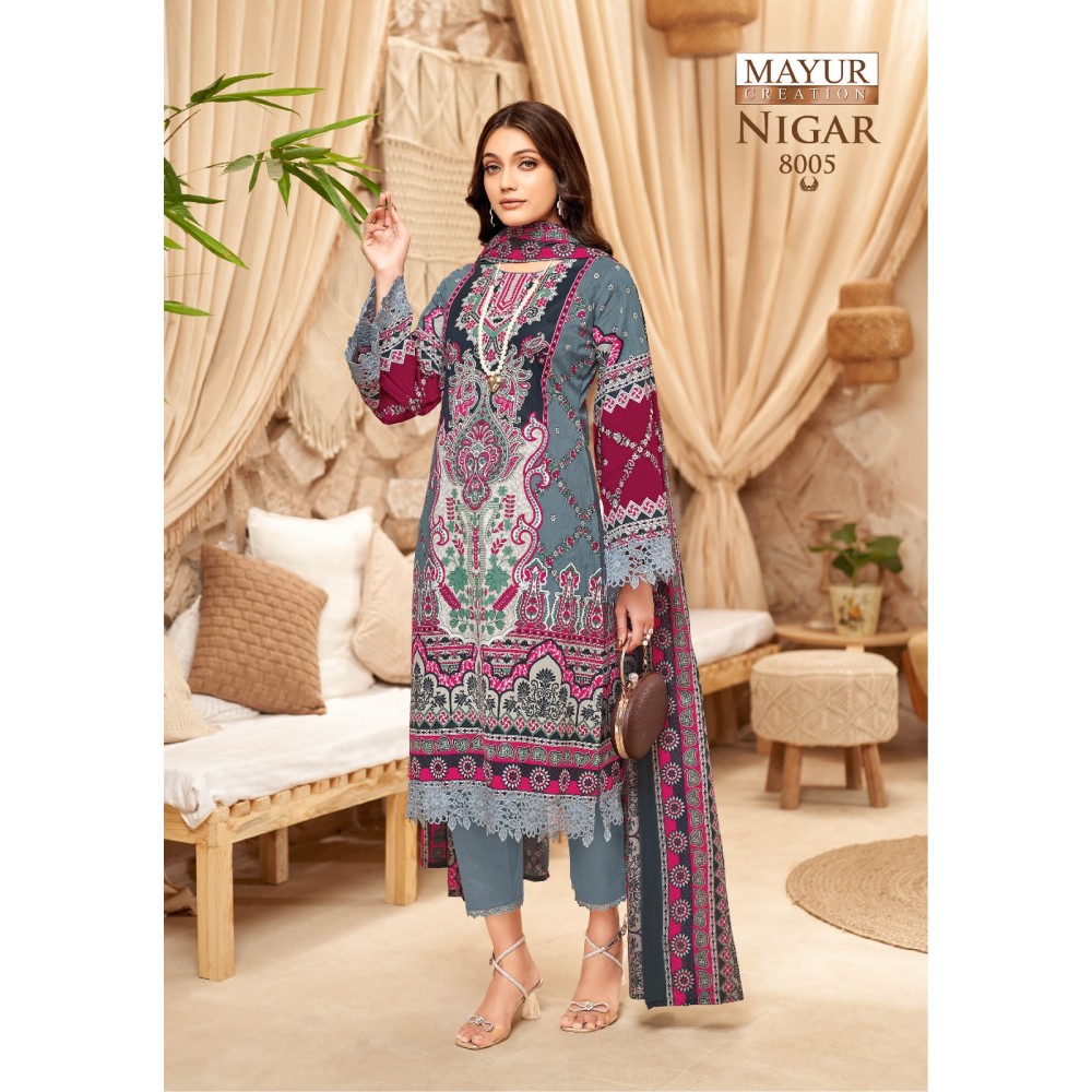 NIGAR VOL 8 MAYUR (Cotton Dupatta)