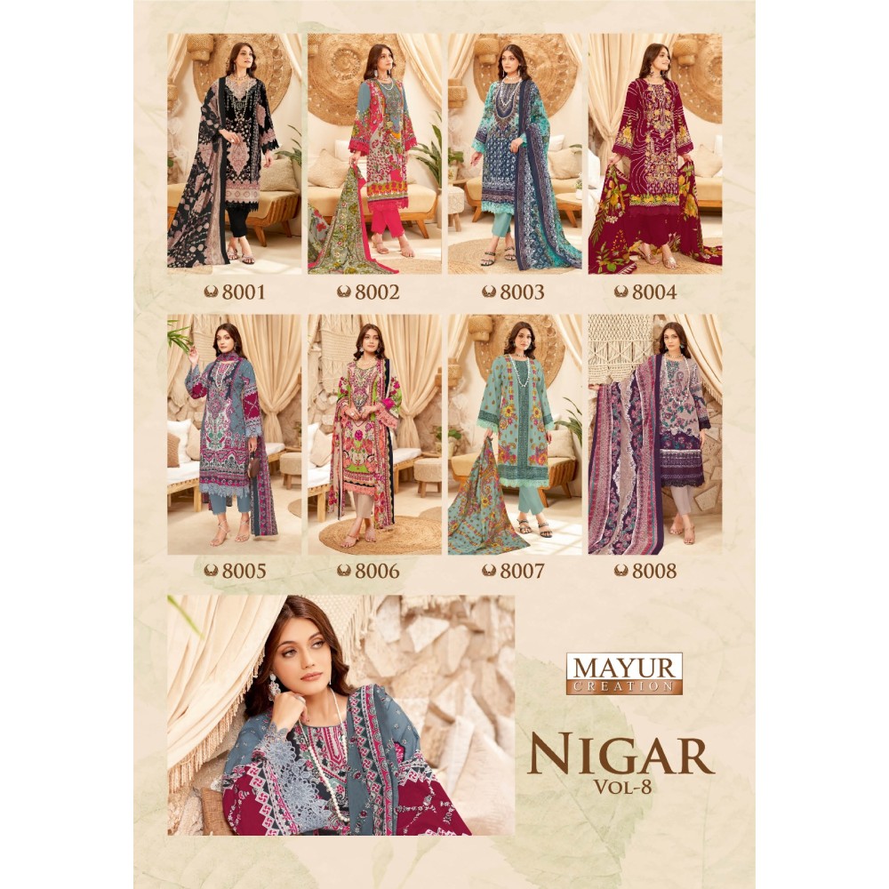 NIGAR VOL 8 MAYUR (Cotton Dupatta)