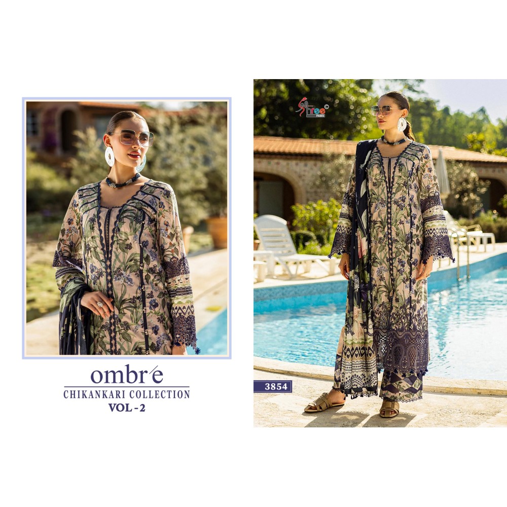OMBRE CHIKANKARI COLLECTION VOL 2 SHREE (Cotton Dupatta)