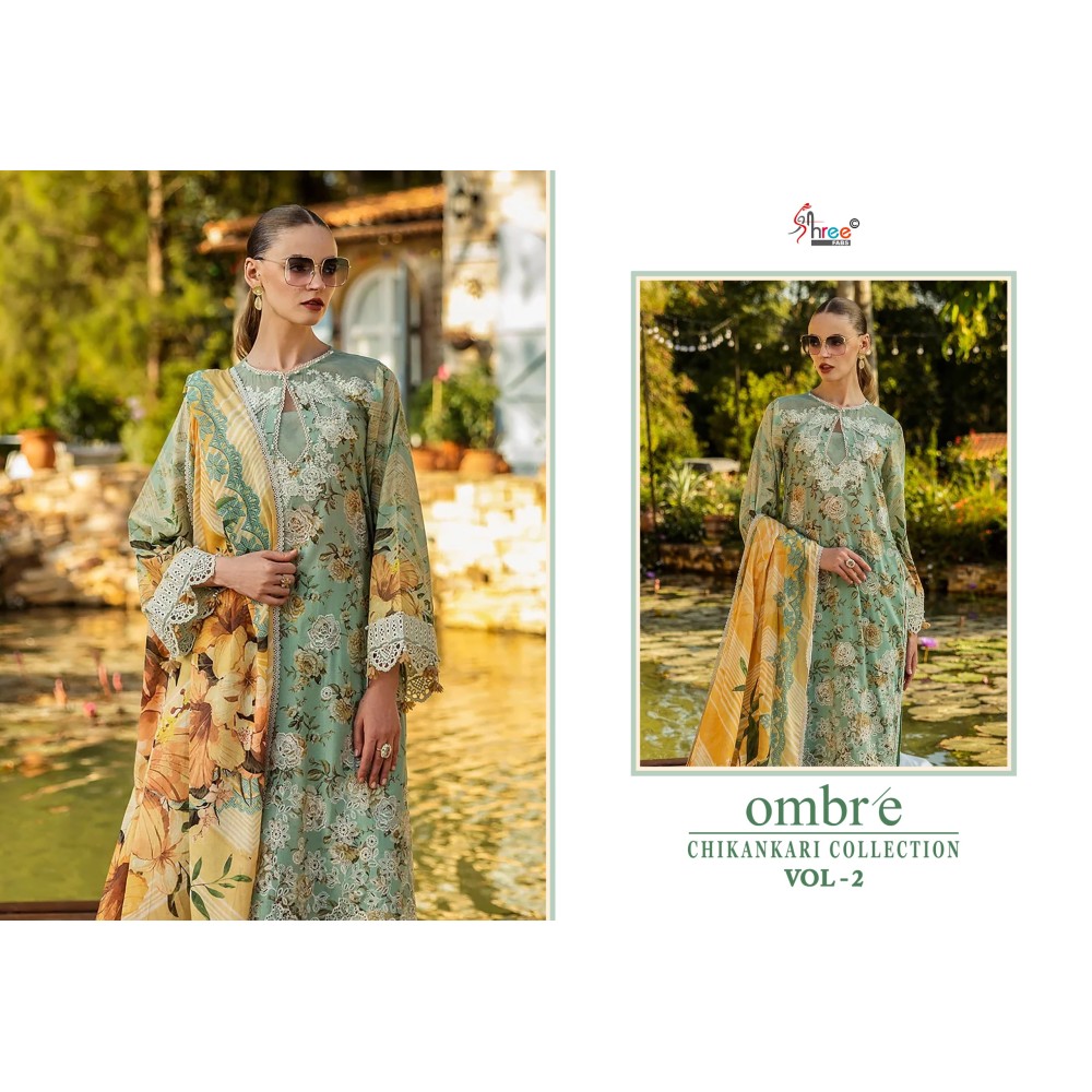 OMBRE CHIKANKARI COLLECTION VOL 2 SHREE (Cotton Dupatta)