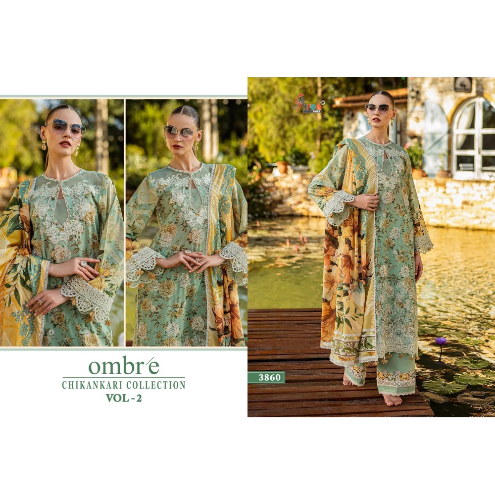 OMBRE CHIKANKARI COLLECTION VOL 2 SHREE (Cotton Dupatta)