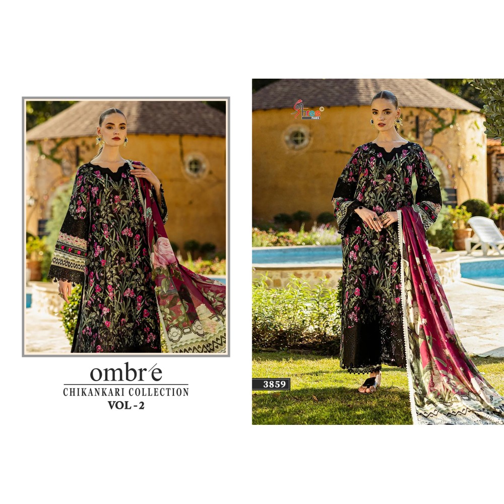 OMBRE CHIKANKARI COLLECTION VOL 2 SHREE (Cotton Dupatta)