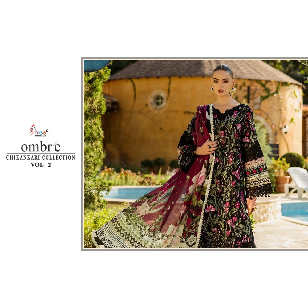 OMBRE CHIKANKARI COLLECTION VOL 2 SHREE (Cotton Dupatta)