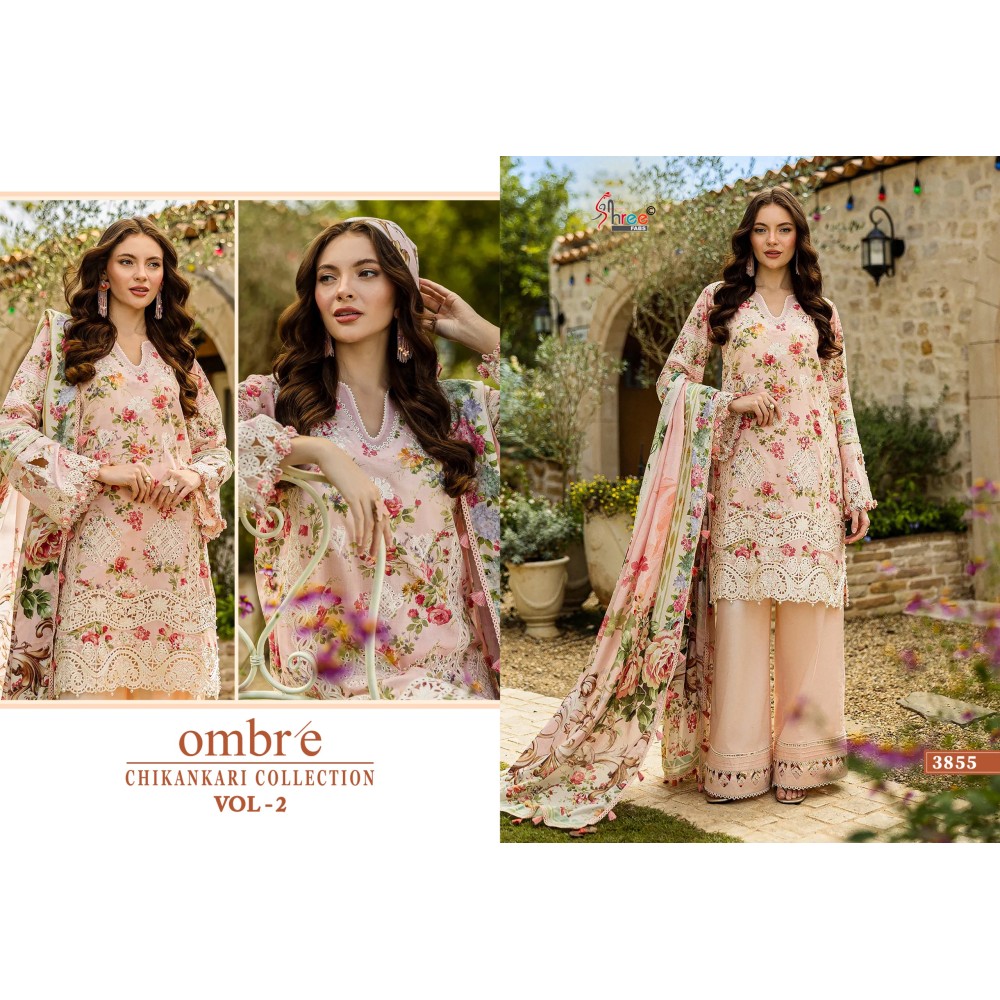 OMBRE CHIKANKARI COLLECTION VOL 2 SHREE (Cotton Dupatta)