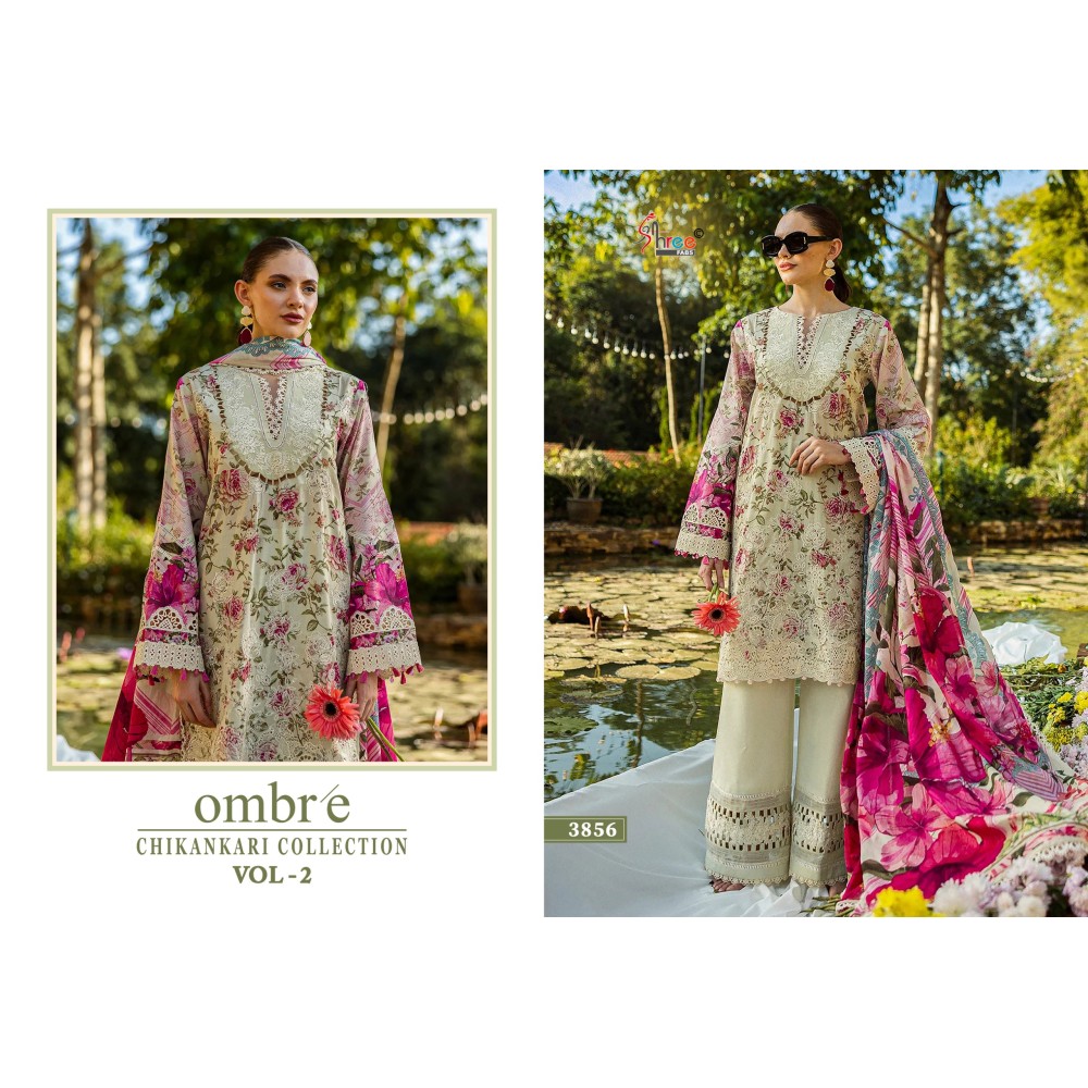 OMBRE CHIKANKARI COLLECTION VOL 2 SHREE (Cotton Dupatta)