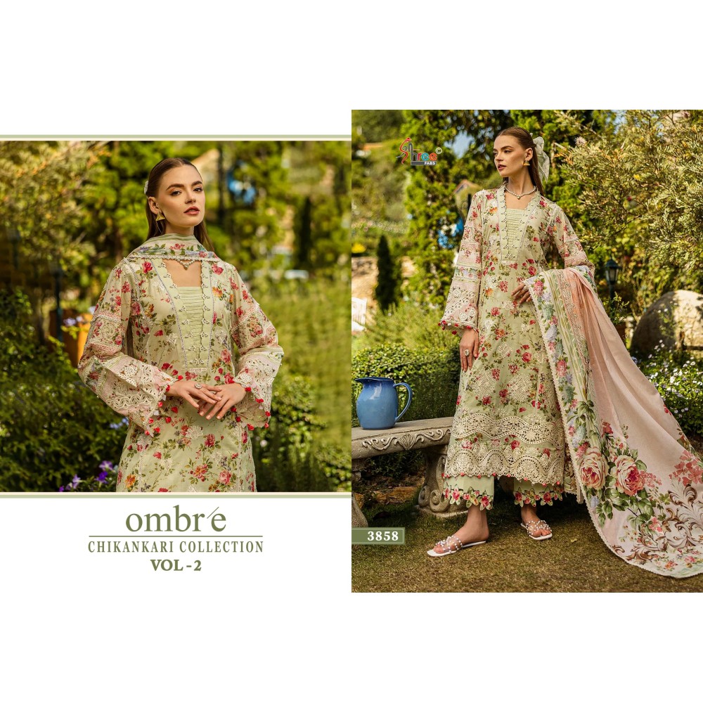 OMBRE CHIKANKARI COLLECTION VOL 2 SHREE (Cotton Dupatta)