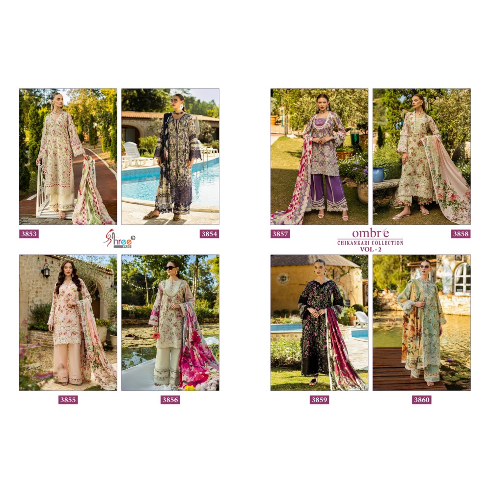 OMBRE CHIKANKARI COLLECTION VOL 2 SHREE (Cotton Dupatta)