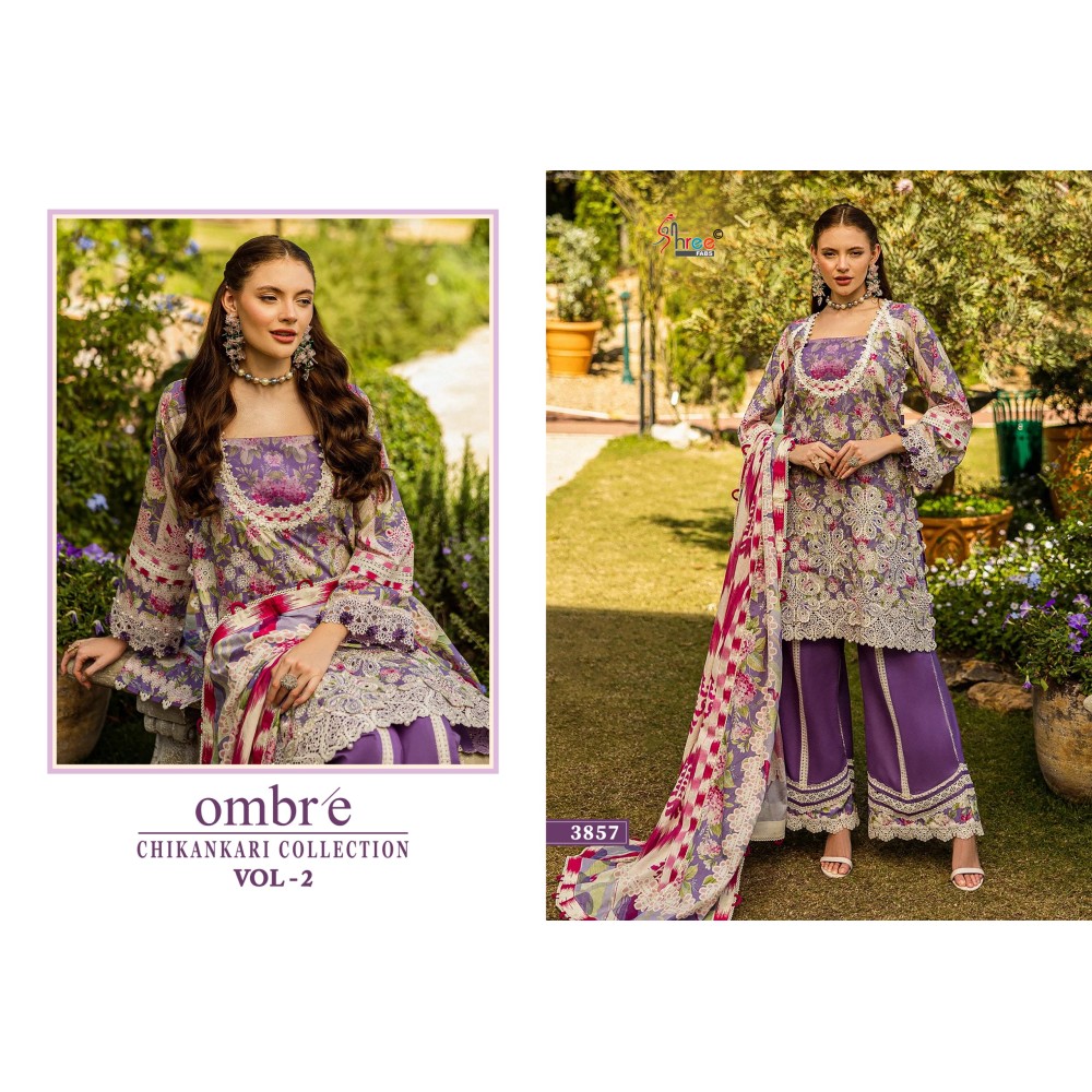 OMBRE CHIKANKARI COLLECTION VOL 2 SHREE (Cotton Dupatta)