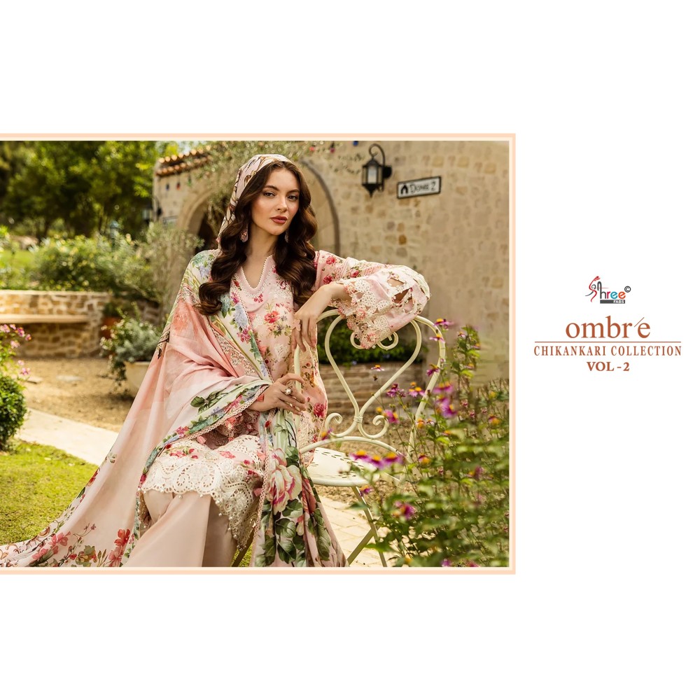 OMBRE CHIKANKARI COLLECTION VOL 2 SHREE (Cotton Dupatta)