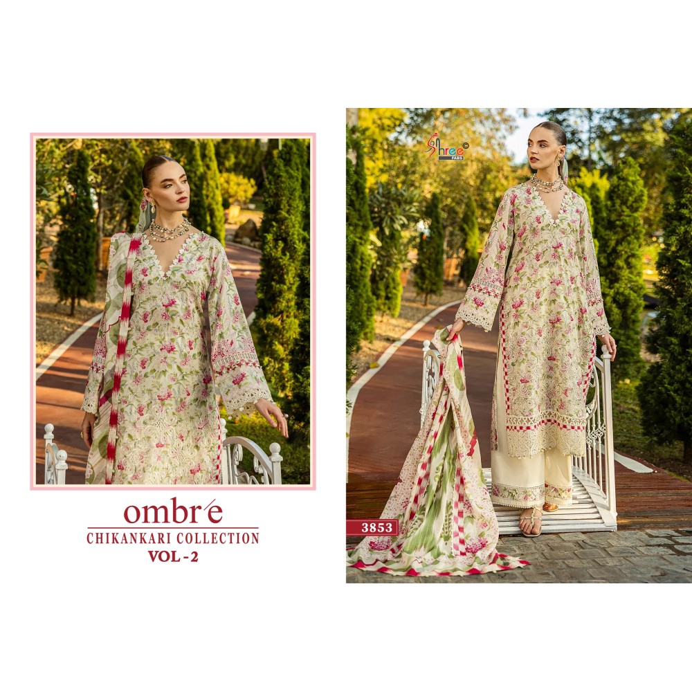 OMBRE CHIKANKARI COLLECTION VOL 2 SHREE (Cotton Dupatta)