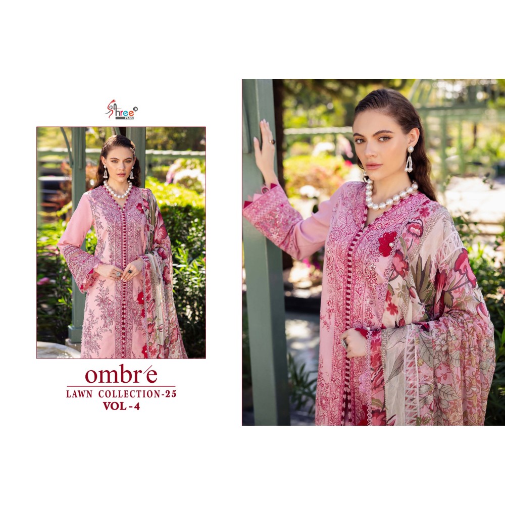 OMBRE LAWN COLLECTION 2025 VOL 4 NX SHREE (Chiffon Dupatta)