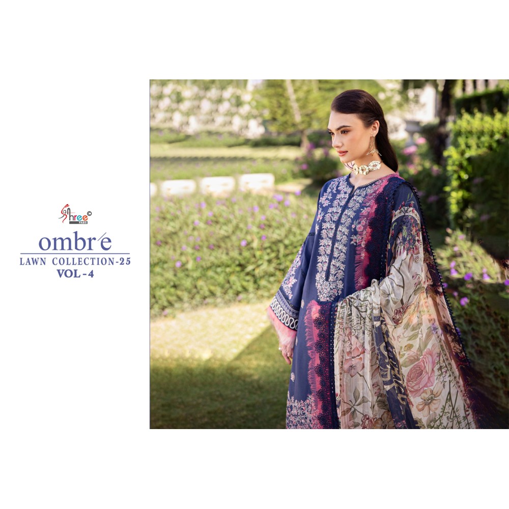 OMBRE LAWN COLLECTION 2025 VOL 4 NX SHREE (Chiffon Dupatta)
