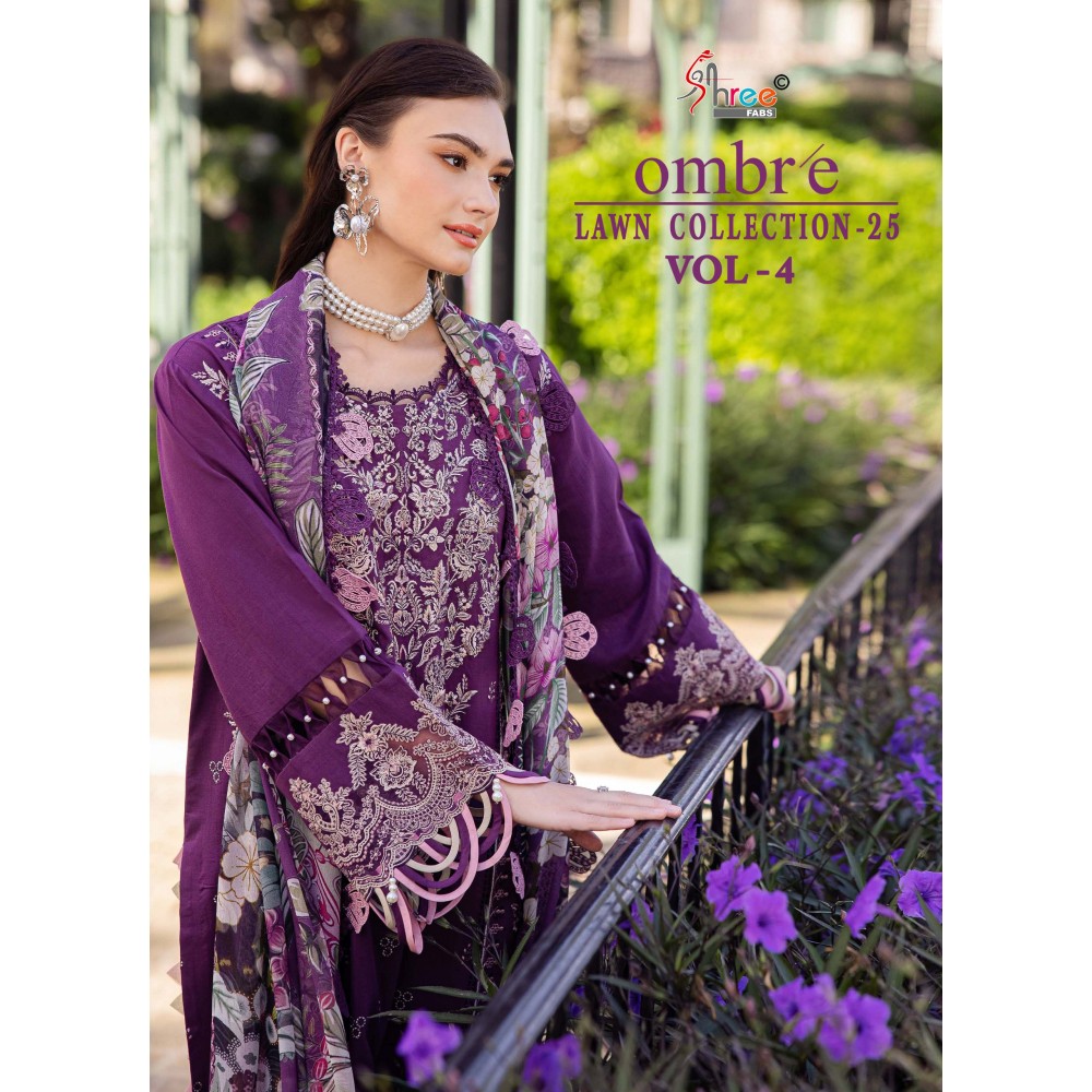 OMBRE LAWN COLLECTION 2025 VOL 4 NX SHREE (Chiffon Dupatta)