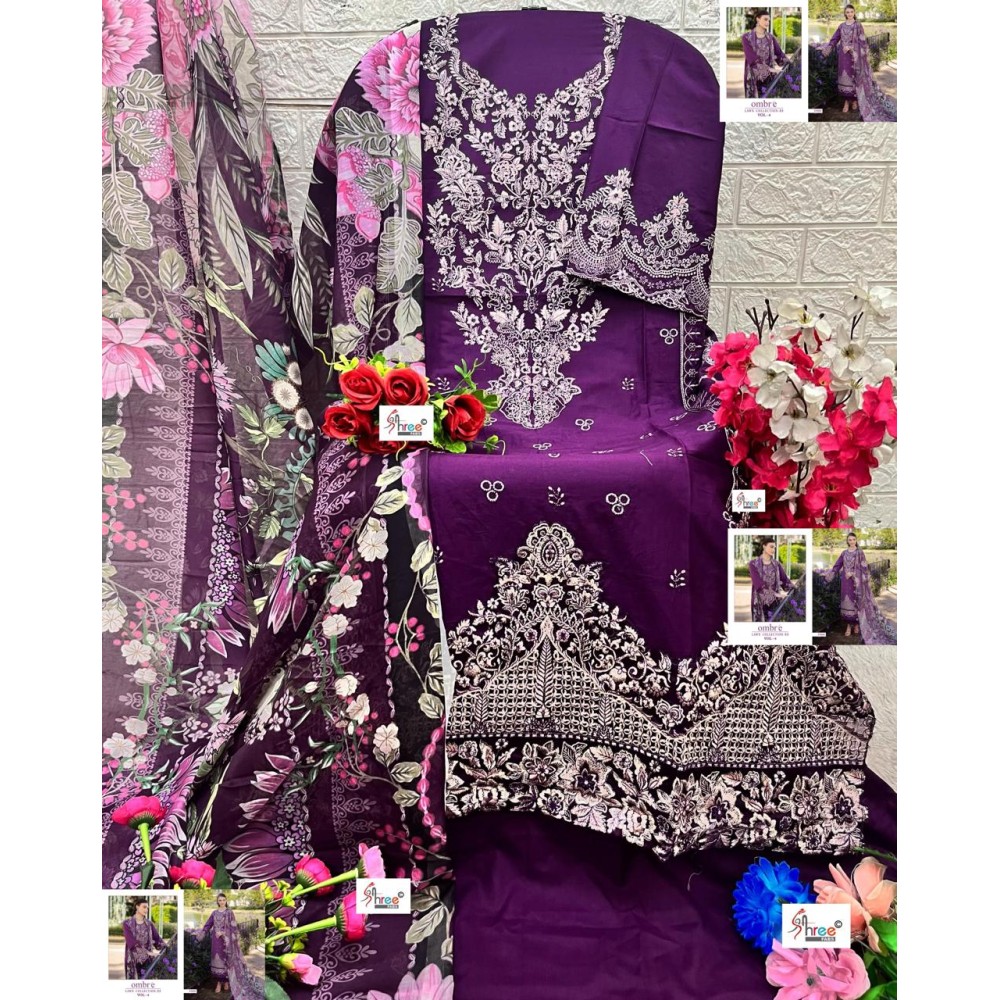 OMBRE LAWN COLLECTION 2025 VOL 4 SUPER NX SHREE (Chiffon Dupatta)