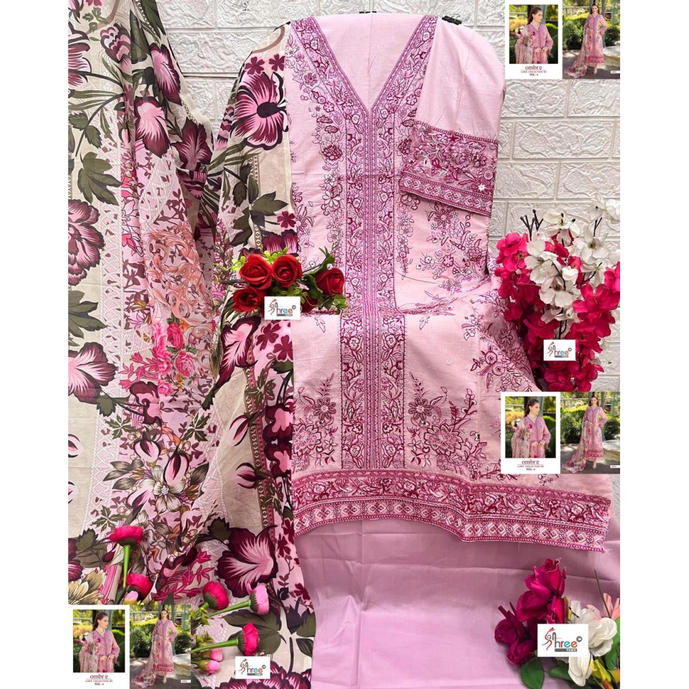OMBRE LAWN COLLECTION 2025 VOL 4 SUPER NX SHREE (Chiffon Dupatta)