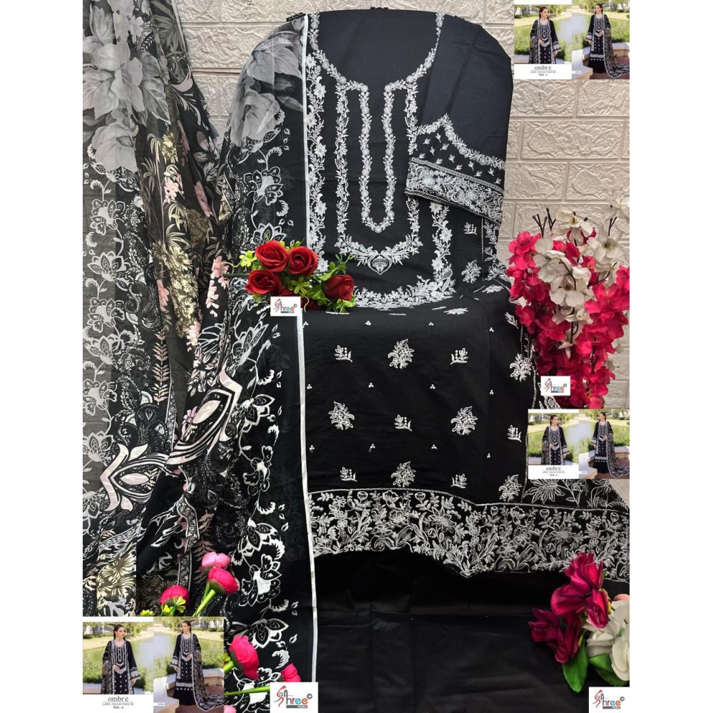 OMBRE LAWN COLLECTION 2025 VOL 4 SUPER NX SHREE (Chiffon Dupatta)