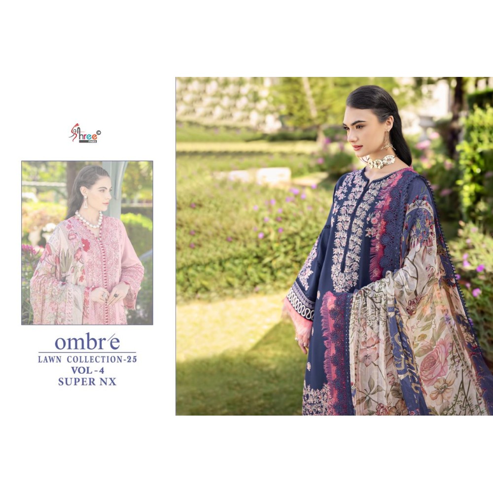 OMBRE LAWN COLLECTION 2025 VOL 4 SUPER NX SHREE (Chiffon Dupatta)