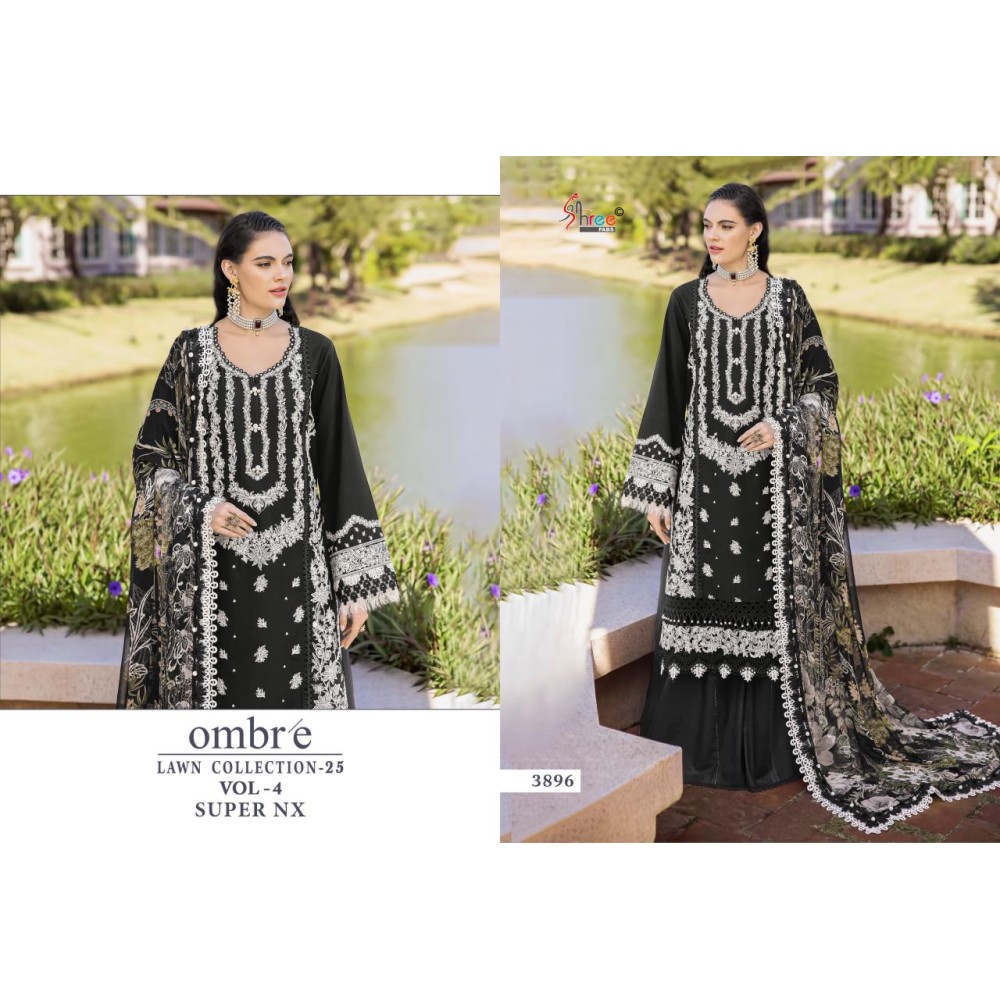 OMBRE LAWN COLLECTION 2025 VOL 4 SUPER NX SHREE (Chiffon Dupatta)