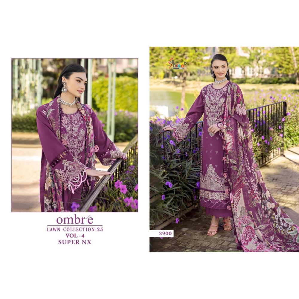 OMBRE LAWN COLLECTION 2025 VOL 4 SUPER NX SHREE (Chiffon Dupatta)