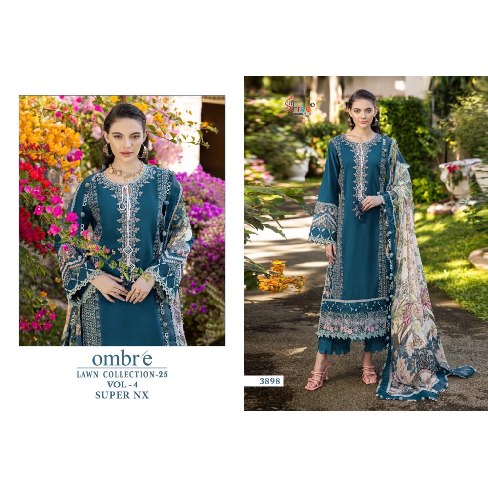 OMBRE LAWN COLLECTION 2025 VOL 4 SUPER NX SHREE (Chiffon Dupatta)