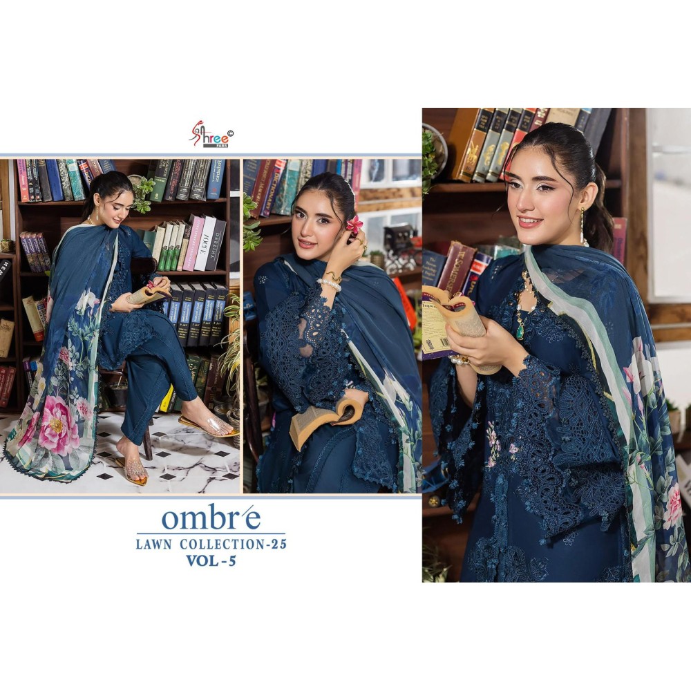 OMBRE LAWN COLLECTION VOL 5 SHREE  (Chiffon Dupatta)