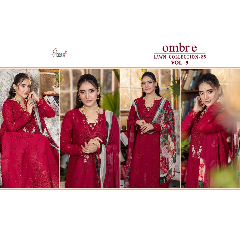 OMBRE LAWN COLLECTION VOL 5 SHREE  (Chiffon Dupatta)