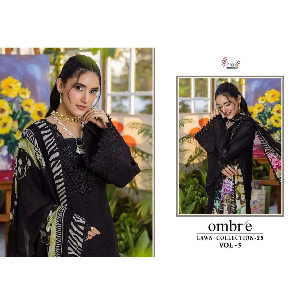 OMBRE LAWN COLLECTION VOL 5 SHREE  (Chiffon Dupatta)