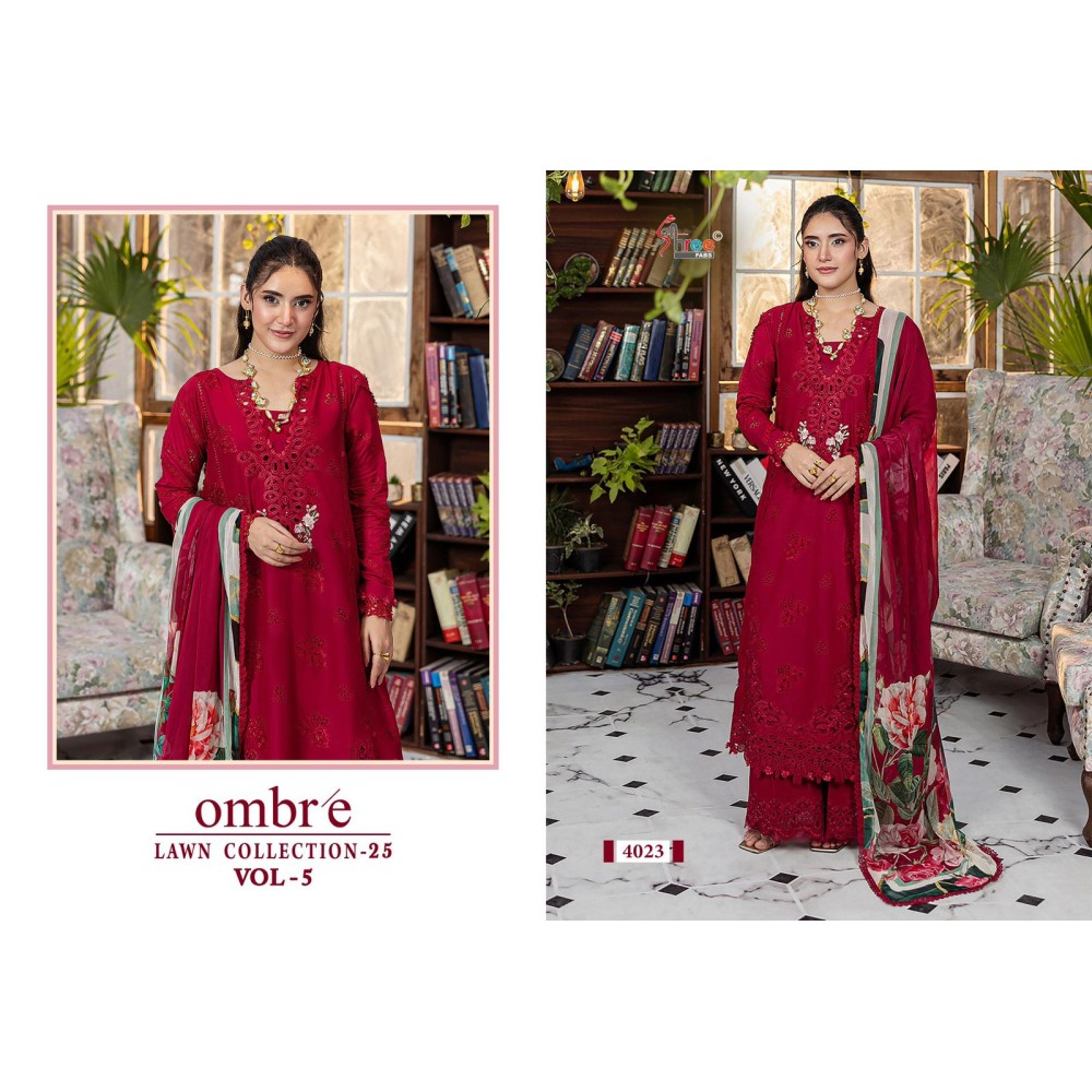 OMBRE LAWN COLLECTION VOL 5 SHREE  (Chiffon Dupatta)