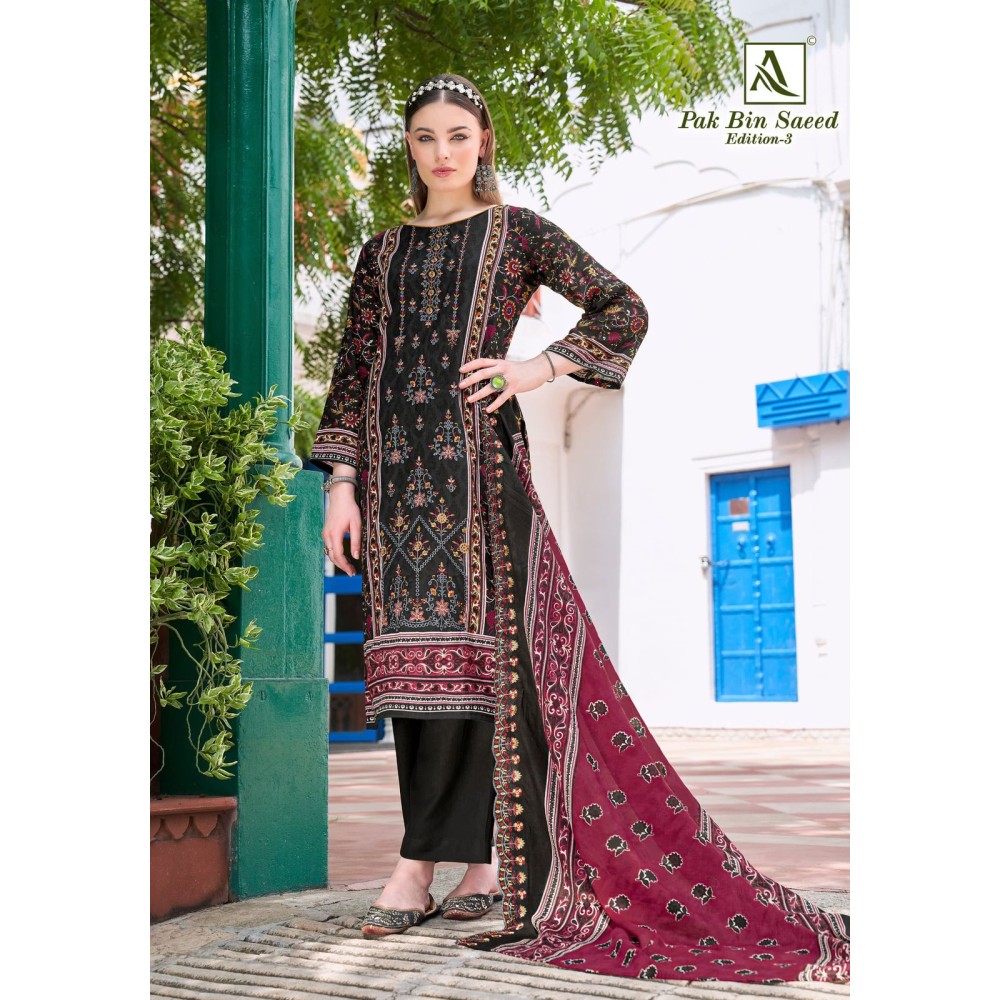 PAK BIN SAEED 3 ALOK SUITS (Cotton Dupatta)