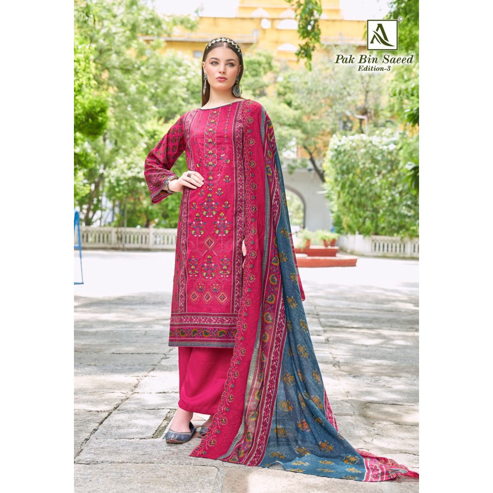 PAK BIN SAEED 3 ALOK SUITS (Cotton Dupatta)