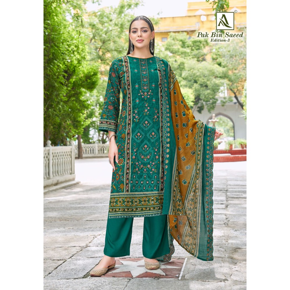 PAK BIN SAEED 3 ALOK SUITS (Cotton Dupatta)