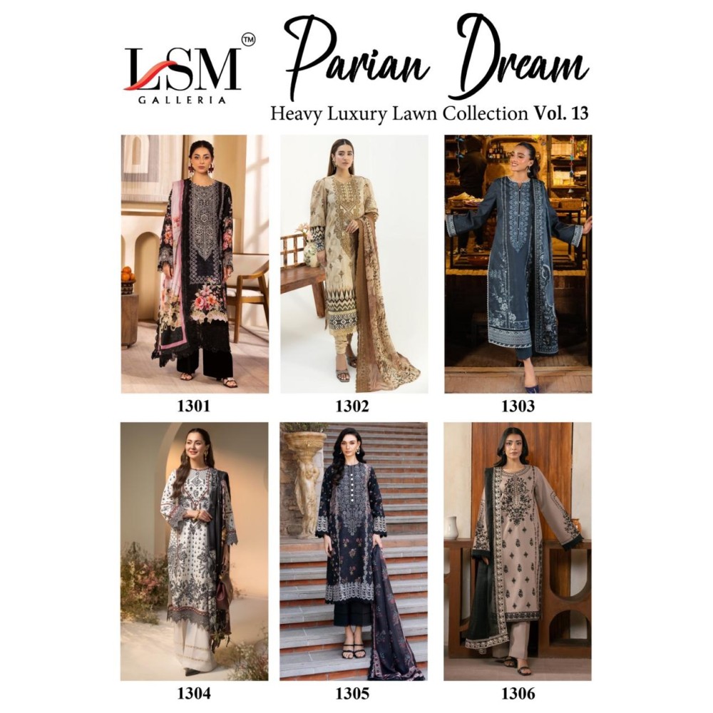 PARIAN DREAM HEAVY LUXURY LAWN COLLECTION VOL 13 (Cotton Dupatta)