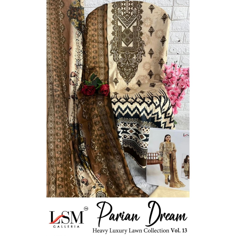 PARIAN DREAM HEAVY LUXURY LAWN COLLECTION VOL 13 (Cotton Dupatta)