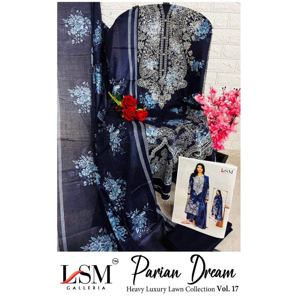 PARIAN DREAM HEAVY LUXURY LAWN COLLECTION VOL 17 (cotton dupatta)