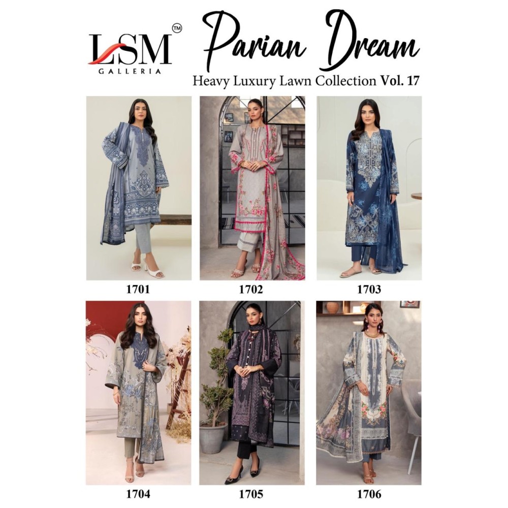 PARIAN DREAM HEAVY LUXURY LAWN COLLECTION VOL 17 (cotton dupatta)