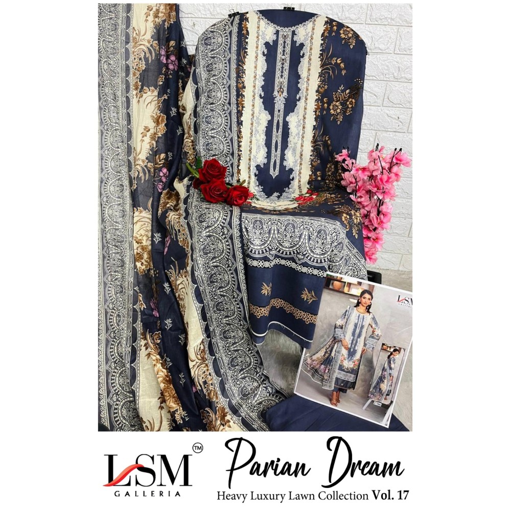 PARIAN DREAM HEAVY LUXURY LAWN COLLECTION VOL 17 (cotton dupatta)