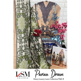 PARIAN DREAM HEAVY LUXURY LAWN COLLECTION VOL 8 R (Cotton Dupatta)