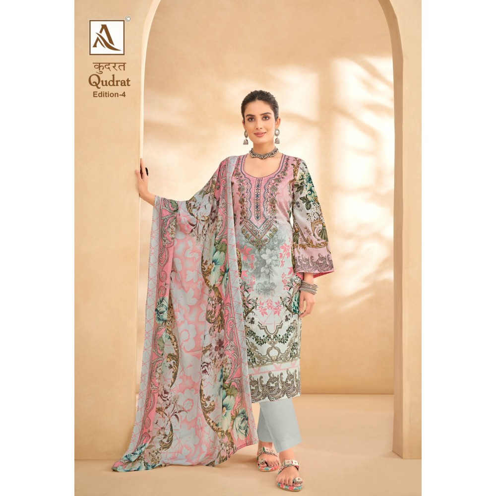 QUDRAT 4 ALOK SUITS (Cotton Dupatta)